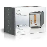 Nedis KABT510EGY Toaster 2 Steckplätze Bräunungsstufen 6 Auftaufunktion Grau