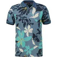 Lerros Poloshirt "Poloshirt, sommerlich-floral gemustert", Herren, Gr. 3XL, blau (crispy blau), 100% Baumwolle, ohne Ausschnitt, Shirts Poloshirt