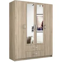 Top E Shop Topeshop ROMANA 160 SON, Eiche, Garderobe, 11 Regale, 4 Tür(en), Eiche, Partikelbord