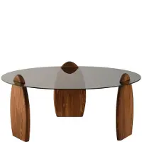 Skye Decor , Surf - Chesnut, Fume, Couchtische, Kastanie, Glas, 90 x 41 x 90 cm