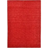 Otto Home Wollteppich "Karchau, Handwebteppich", rot, B:90cm H:13mm L:160cm, Schurwolle, Teppiche, Wollteppich, reine Wolle, meliert, handgewebt, brilliante Farben