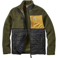 Passenger - Sherpa Kapuzen-Sweatshirt - Born Explorer Recycled Polar-Lined Sherpa Fleece Khaki für Herren aus Wolle - Größe M