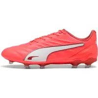 Puma Fußballschuh "KING PRO FG/AG", Damen, Gr. 47, Textil, weiß (glowing rot, weiß, rot fire), Synthetik, Schuhe Fußballschuh, für Rasen- und Kunstrasenplätze