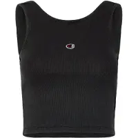 Champion Tanktop "ICONS WASH Crop Tank", Damen, Gr. M (40), schwarz (nbk), Obermaterial: 58% Baumwolle, 39% Polyester, 3% sonstige Fasern, Tops Tanktop, mit Stone Acid Wash-Effekt, in Skinny-Passform