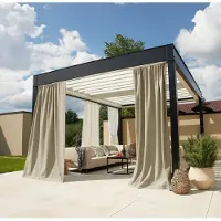 Neutex For You! Neutex for you "Outdoorvorhang SOLERO" Stangendurchzug 1 Stk. tlg. Uni Outdoorvorhang mit leichter Struktur