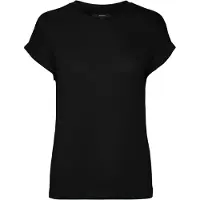 Vero Moda Kurzarmpullover "VMBRIANNA SS O-NECK PULLOVER BOO REP" mit überschnittenen Schultern mit Umschlagsaum