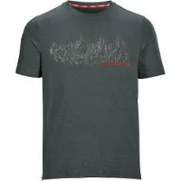 Killtec T-Shirt "MN TSHRT C", Herren, Gr. 3XL, grau (dunkelgrün), Obermaterial: 92% Polyester, 8% Elasthan, Rundhals, Shirts T-Shirt, Schnelltrocknendes Herren T-Shirt mit Berg-Print und Melange-Optik
