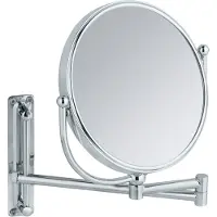 Wenko Wandspiegel "Deluxe", grau (chromfarben), B:23cm H:28,5cm T:33cm, Stahl, Spiegel, Wandspiegel, 5-fach Vergrößerung