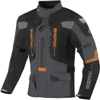 Berik Dakota Schwarz Grau Orange Wasserdichte 3in1 Motorrad Textiljacke Größe 56