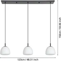 Eglo Hängelampe für das Esszimmer Balmes 3x Opalglas