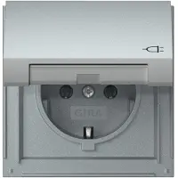 Gira TX44 IP44 Aluminium Steckdose Mit Scharnierabdeckung - 445465