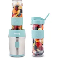 Koenig Mini Smoothie Maker, Blender elektrisch, Transportabel 570mL SMOO16 BPA-frei 300W, Smoothie Mixer 2 tragbar Flaschen, Pastellblau