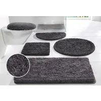 Otto Home Badematte "Micro exclusiv, Badvorleger, Badezimmer Teppich" Gr. 1, grau (schiefer), H:55mm, Polyester, Badematten, Badematte, Badteppich, Badematten auch als 3 teiliges Set & rund erhältlich
