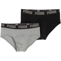 Puma Slip , Herren, Gr. M, grau (grau, schwarz), Obermaterial: 95% Baumwolle, 5% Elasthan, unifarben mit Farbeinsatz, körpernah, Unterhosen Slip, mit breitem Logobund, Topseller