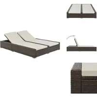 vidaXL Doppel-Sonnenliege Poly Rattan Braun - Gartenbetten