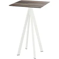 Veba Infinity Stehtisch Weiß gestell + Tropical Wood HPL 70x70 cm