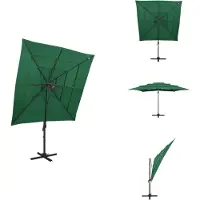 vidaXL Sonnenschirm mit Aluminium-Mast 4-lagig Grün 250x250 cm - Sonnenschirme & Sonnenschutze