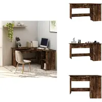 vidaXL Eckschreibtisch Räuchereiche 120x140x75 cm Holzwerkstoff - Schreibtische