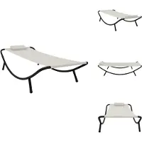 vidaXL Gartenbett Creme 200 x 90 cm Stahl - Gartenbetten
