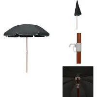 vidaXL Sonnenschirm mit Stahlmast 240 cm Anthrazit - Sonnenschirme & Sonnenschutze