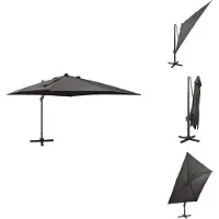 vidaXL Ampelschirm mit Mast und LED Anthrazit 300 cm - Sonnenschirme & Sonnenschutze