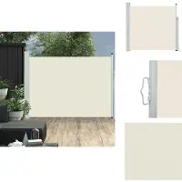 vidaXL Ausziehbare Seitenmarkise 100×500 cm Creme - Sonnenschirme & Sonnenschutze