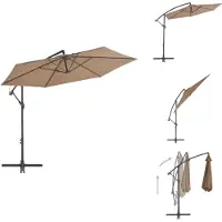 vidaXL Ampelschirm mit Alu-Mast 300 cm Taupe - Sonnenschirme & Sonnenschutze