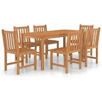 vidaXL 7-tlg. Garten-Essgruppe Massivholz Teak - Gartenmöbel-Sets