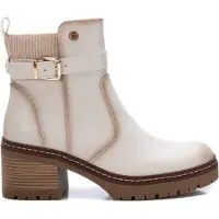 Xti für Damen. 14337104-BEIGE Stiefelette 143371 beige (36), 5 bis 8 cm, Reißverschluss, Lässig