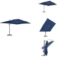 vidaXL Ampelschirm mit Aluminium-Mast 4 x 3 m Azurblau - Sonnenschirme & Sonnenschutze
