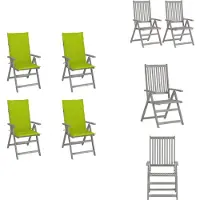 vidaXL Hochlehner Verstellbar 4 Stk. mit Auflagen Massivholz Akazie - Gartenstühle