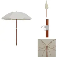 The Living Store Sonnenschirm mit Stahlmast 180 cm Sandfarben