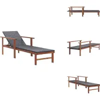 vidaXL Sonnenliege Poly Rattan und Akazie Massivholz Schwarz - Sonnenliegen
