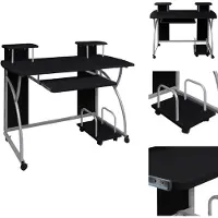 vidaXL Computertisch Schwarz 110x52x88,5 cm Holzwerkstoff - Schreibtische