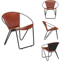 vidaXL Sessel Braun Echtleder - Sessel