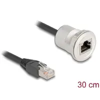DeLOCK RJ45 Einbaubuchse mit Kabelpeitsche Cat.5e STP M25 30cm