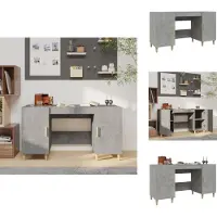 vidaXL Schreibtisch Betongrau 140x50x75 cm Holzwerkstoff - Schreibtische