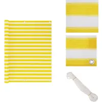 vidaXL Balkon-Sichtschutz Gelb und Weiß 120x600 cm HDPE - Sonnenschirme & Sonnenschutze