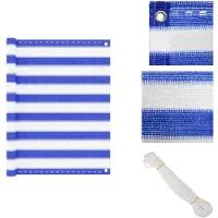 vidaXL Balkon-Sichtschutz Blau und Weiß 90x400 cm HDPE - Sonnenschirme & Sonnenschutze