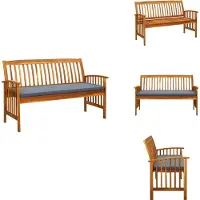 vidaXL Gartenbank mit Kissen 147 cm Massivholz Akazie - Gartenbänke