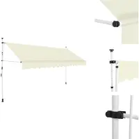 vidaXL Einziehbare Markise Handbetrieben 400 cm Cremeweiß - Markisen
