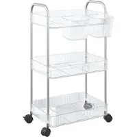 vidaXL Aufbewahrungswagen 3 Etagen Transparent 37x28x68 cm Acryl