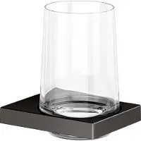 Keuco EDITION 11 Glashalter, Echt-Kristallglas, 11150359000, Farbe: Titanschwarz gebürstet