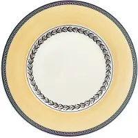 Villeroy & Boch Frühstücksteller "Frühstücksteller Audun Fleur ø 21,6 cm weiß-grau-gelb", bunt (weiß, grau, gelb), Speiseteller, Frühstücksteller