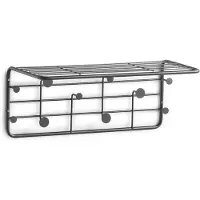 Zeller Garderobenleiste PRESENT, schwarz, B:51,4cm H:21cm T:24cm, Metall, Garderobenhalter, Garderobenleiste, moderne in Industrial-Design