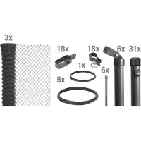 GAH Alberts Maschendrahtzaun ALBERTS, grau (anthrazit, metallic, zum einbetonieren), H:80cm, Stahl, Zaunelemente, Maschendrahtzaun, verschiedene Abmessungen, mit oder ohne Bodenhülse