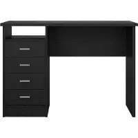 Inosign Schreibtisch "Funktion Plus, Arbeitstisch, Bürotisch", schwarz (esche schwarz), B:110cm H:76cm T:48,5cm, Tische, Schreibtisch, Computertisch mit 4 Schubladen und 1 offenen Fach, Breite 110 cm