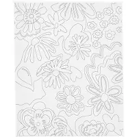 Creativ Company CC Malerei Leinwand mit Druck Blumen 24x30 cm