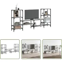 The Living Store TV-Schrank Grau Sonoma 206,5x28,5x95 cm Holzwerkstoff