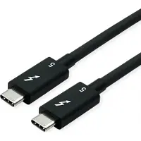 Roline Thunderbolt 5 Kabel, USB C-C, ST/ST, 8K UHD-2, 80Gbit/s, 240W, passiv, schwarz, 0,8 m